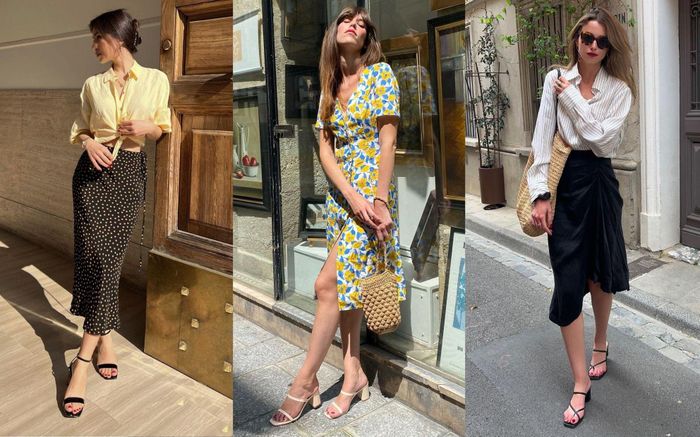 Phối đồ giày sandal nữ với váy maxi